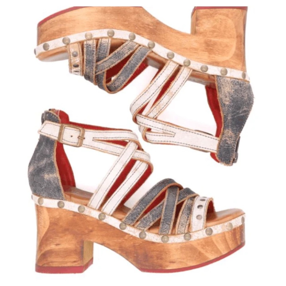 Bed Stu Antonelli Nectar Lux Leather Platform Sandals EUC Size 9 - Picture 1 of 11